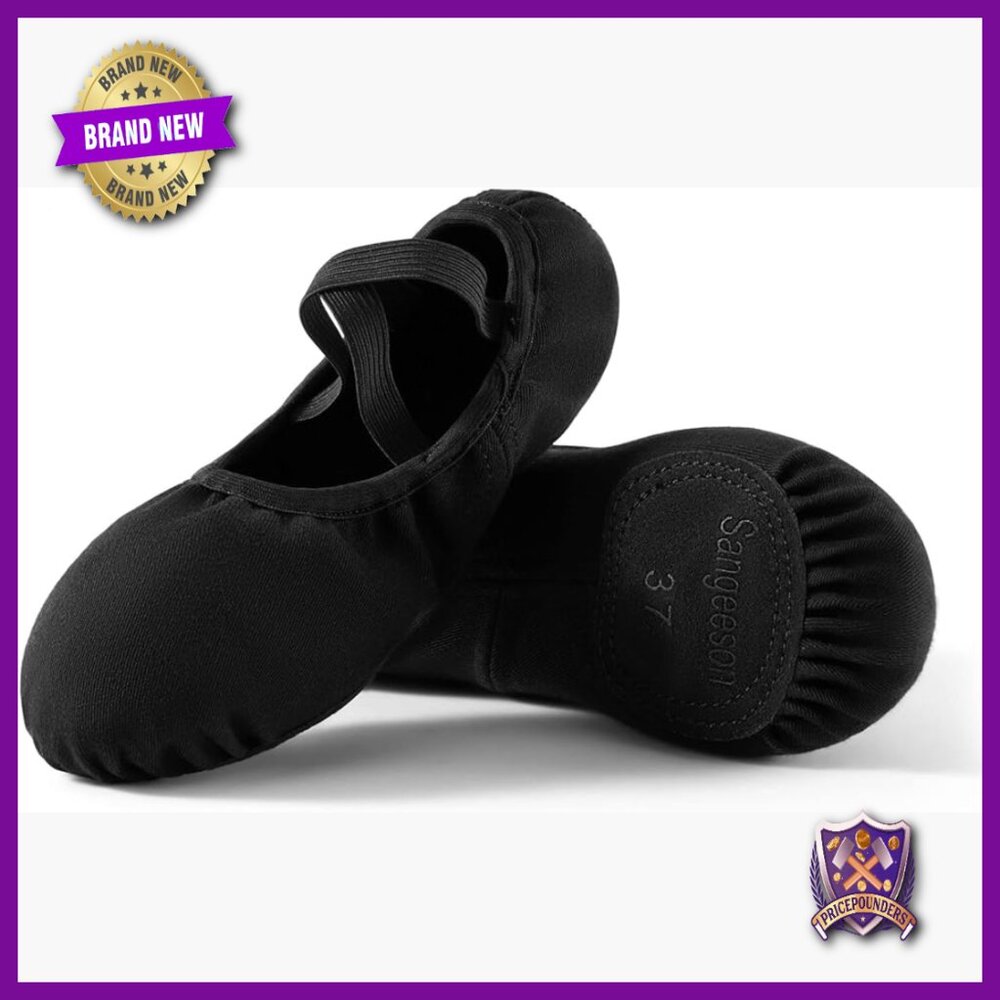Stretch Canvas Ballet Shoes Split Sole Dance Slippers Women's